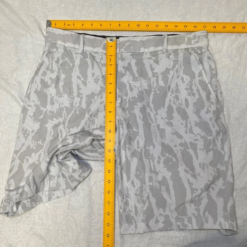 Nike Golf Dri-FIT Mens Grey White Camo Print Performance Shorts Size 34